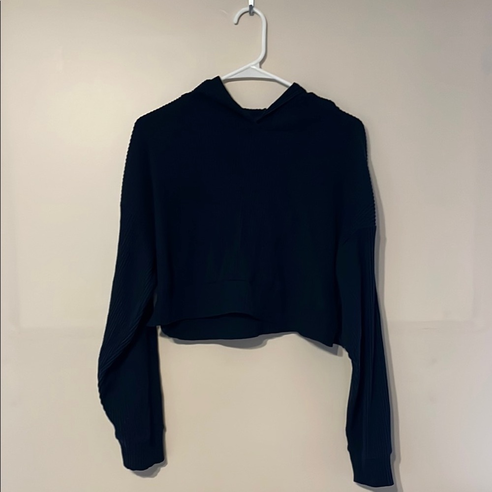 ALO Yoga Black Cropped Hoodie